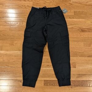 Eddie Bauer Slightly Curvy Black Pinstripe Cargo Joggers Extra Small NWT